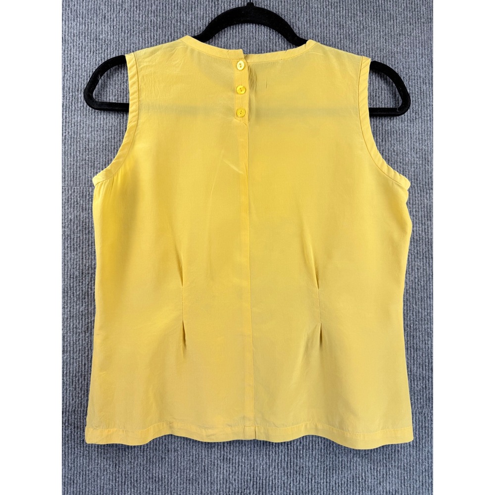 Allison Taylor Womens Yellow 100% Silk Sleeveless Blouse Top Size S - Picture 5 of 5